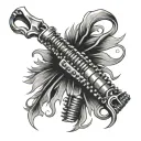 zipper from clothes tattoo design idea