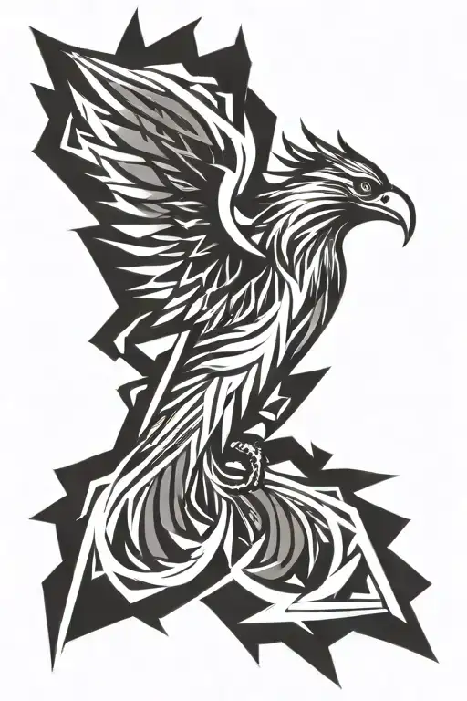 phoenix rising tattoo design idea