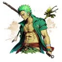 zoro one piece tattoo design idea