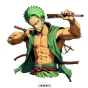 zoro one piece tattoo design idea