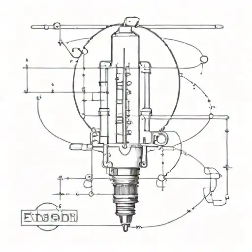 A tattoo design incorporating elements of engineering or electricity as a nod to the name Edison tattoo design idea