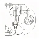 A tattoo design incorporating elements of engineering or electricity as a nod to the name Edison tattoo design idea