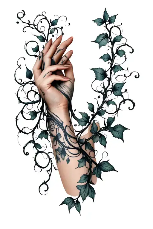 Beautiful Gothic and elegant vine tattoo that goes from collarbone all the way to hand, wrapping around.  tattoo design idea
