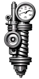 automotive parts tattoo featuring turbo, camshaft, pistons, crankshaft, boost gauge, tattoo design idea