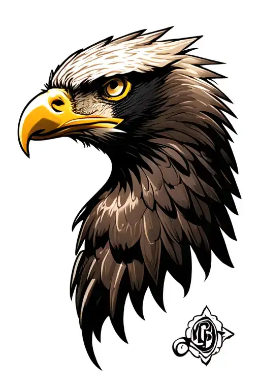 forward facing eagle head tattoo design idea
