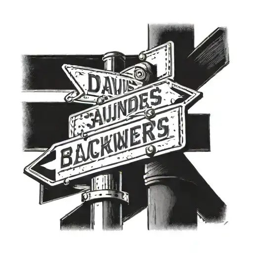 Street Sign with Names Davis & Saunders tattoo design idea