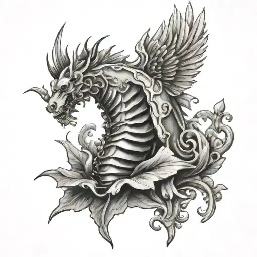royal and victory spinal tattoo tattoo design idea