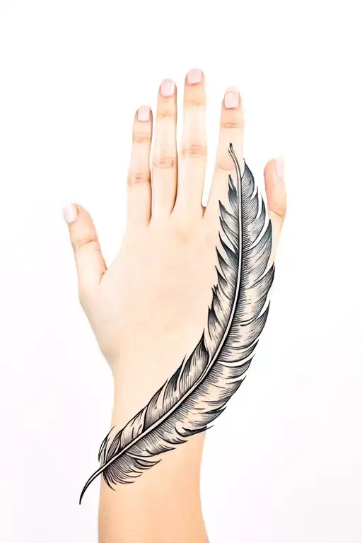 Tattoo that has feathers, symbolism of freedom, achievement and phoenix like properties. More abstract then a whole pic tattoo design idea