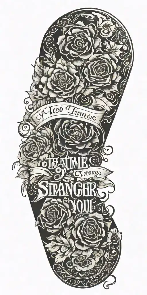 Writing Hard Times Make You Stronger, Easy Times Make You Weaker tattoo design idea