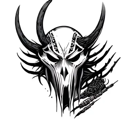 Ghost Of Tsushima Mask tattoo design idea