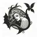 siren evil tattoo design idea
