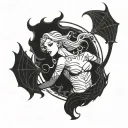 siren evil tattoo design idea