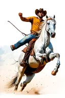 man riding bucking horse tattoo design idea