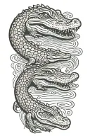 alligator swimming tattoo design idea