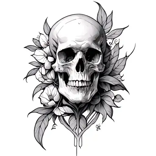 anatomy and thin line tattoo design idea
