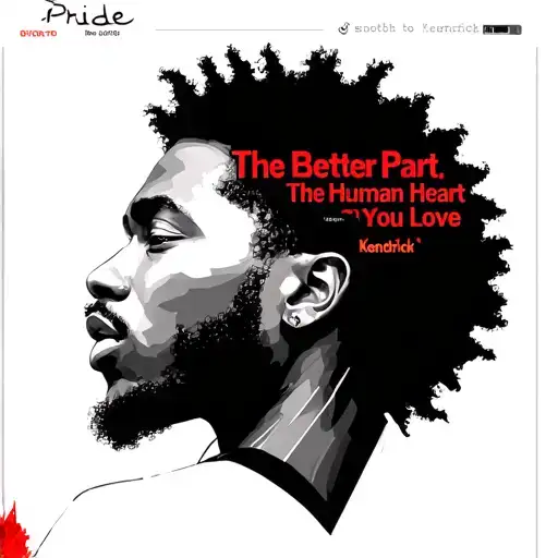 I want a piece of text from song Pride, from Kendrick Lamar in red: The Better Part, The Human Heart, You Love ' tattoo design idea