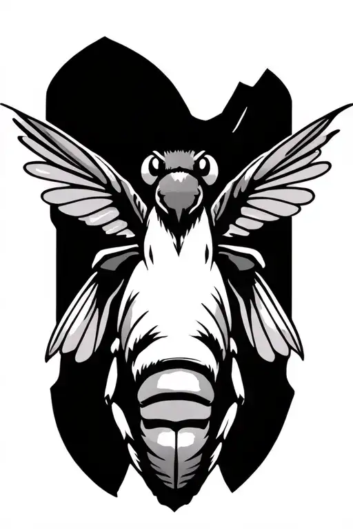 hornet flying tattoo design idea