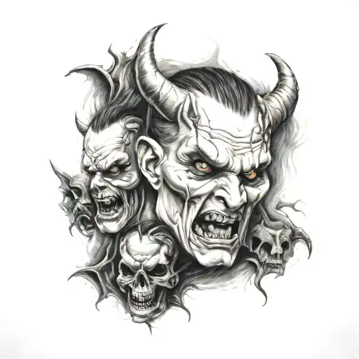 999, crybaby, demons. sleeve tattoo tattoo design idea