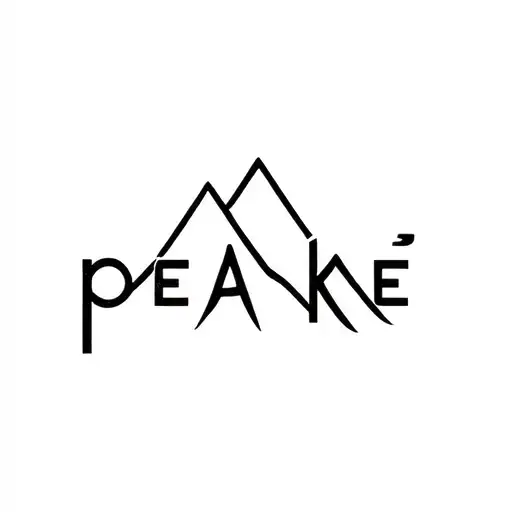the name “peake“ engraved inti a simple looking mountain with the word going upwards tattoo design idea