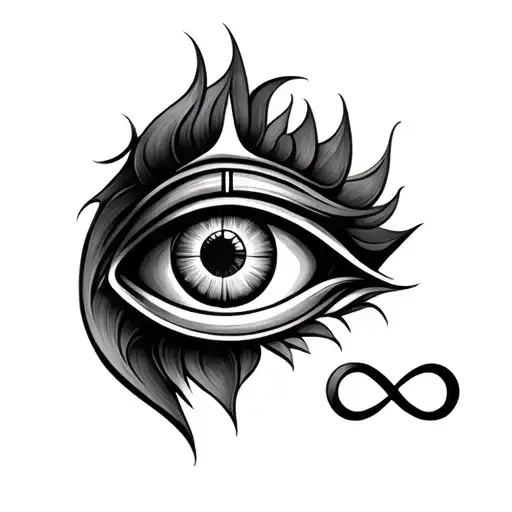 Shiva Third Eye with infinity symbol tattoo design idea