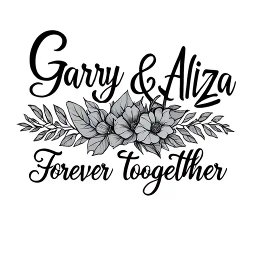 "Garry & aliza forever together" nature inspired tattoo tattoo design idea