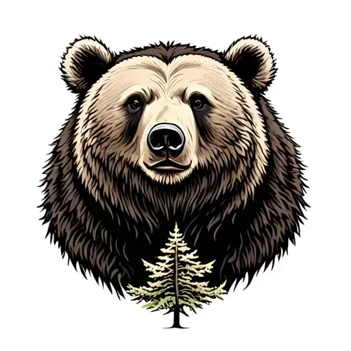 bear in forest sleeve tattoo design inspired tattoo design idea