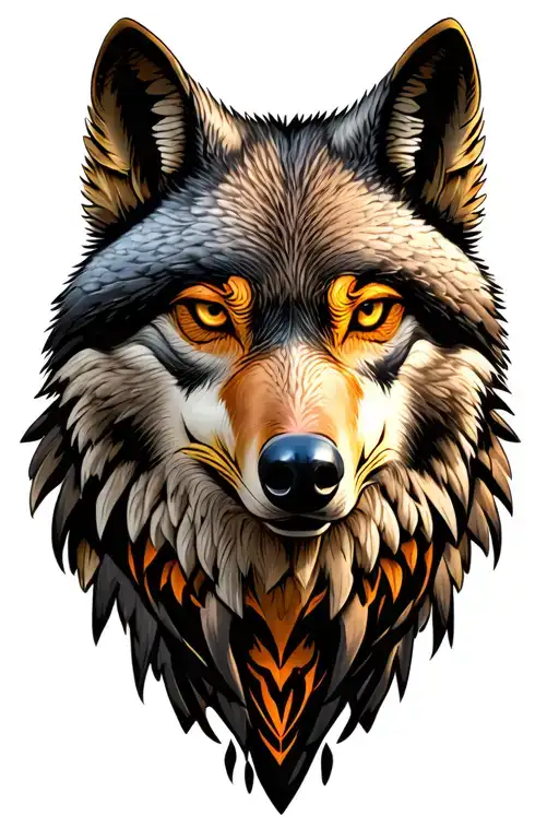 wolf and eagle tattoo design idea