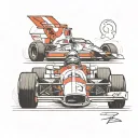 formula 1 car with rocket tattoo design idea