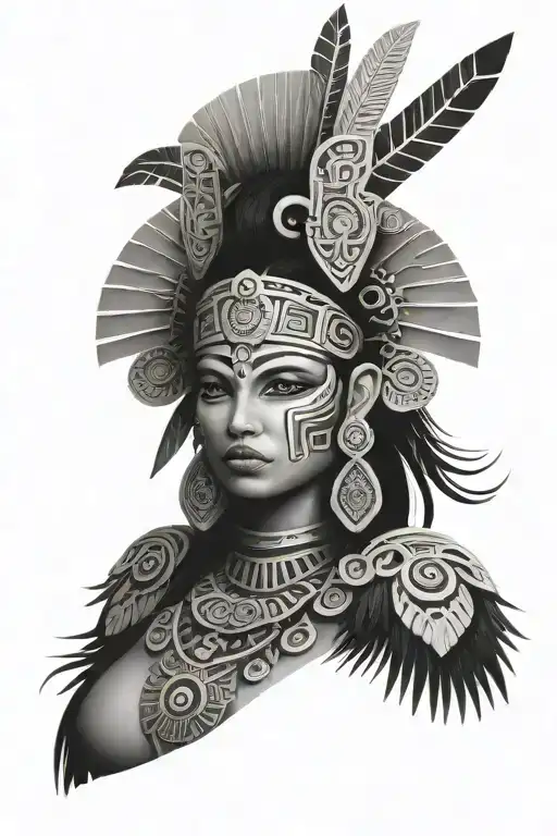Aztec Godess coatlicue tattoo design idea