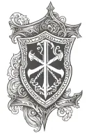 templar shield only god can judge tattoo design idea
