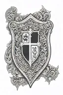 templar shield only god can judge tattoo design idea