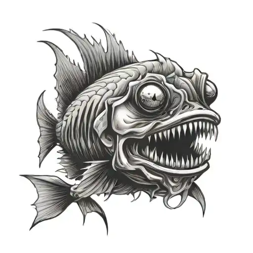 Angler fish tattoo design idea