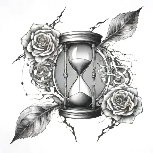 cracked hourglass tattoo tattoo design idea