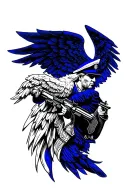 "Isaiah 6:8" saint Michael blue thin line  police tattoo tattoo design idea