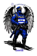 "Isaiah 6:8" saint Michael blue thin line  police tattoo tattoo design idea