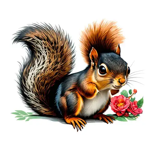 squirrel tattoo design idea