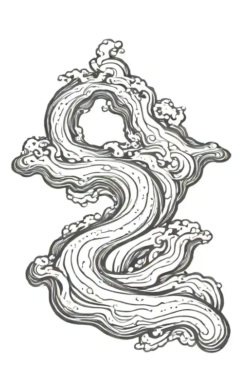 marble lava flowing river tattoo design idea