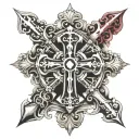 cross, spiritual principles 7 deadly sins tattoo design idea