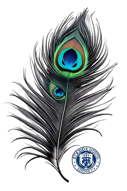Leeds United peacock feather intertwined tattoo design idea