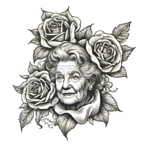 Grandmother Memorial tattoo design idea