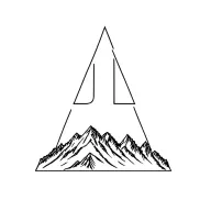 mountain line drawing style with A  L font line tattoo design idea
