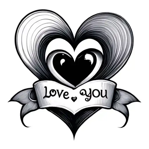 matching love you tattoo design idea