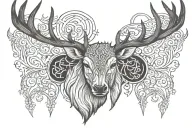 Norse Viking Deer head tattoo design idea
