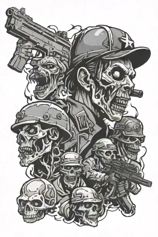 call of duty zombies tattoo design idea