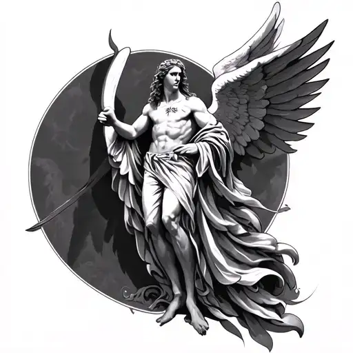 Archangel St Raphael tattoo design idea