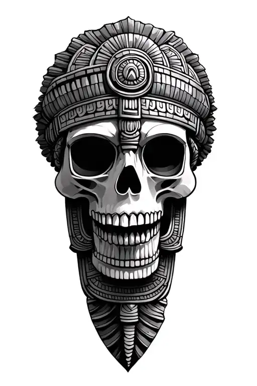 Mayan skulls tattoo design idea