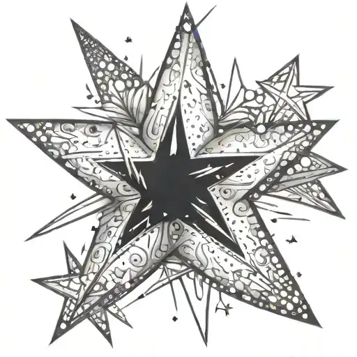 sparkle stars tattoo design idea