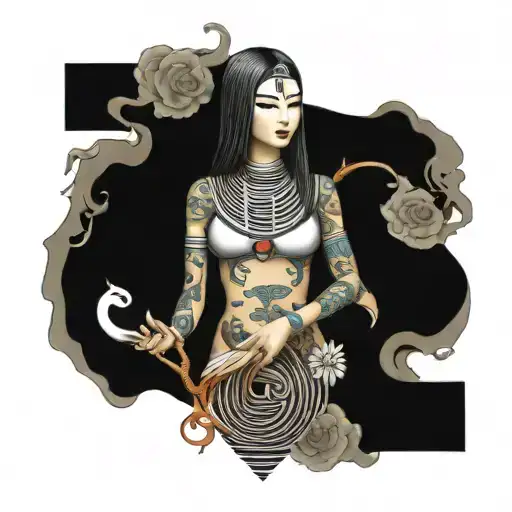 goddess isis and goddess nephtys tattoo design idea