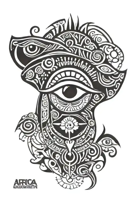africa continent eye of horus tattoo design idea