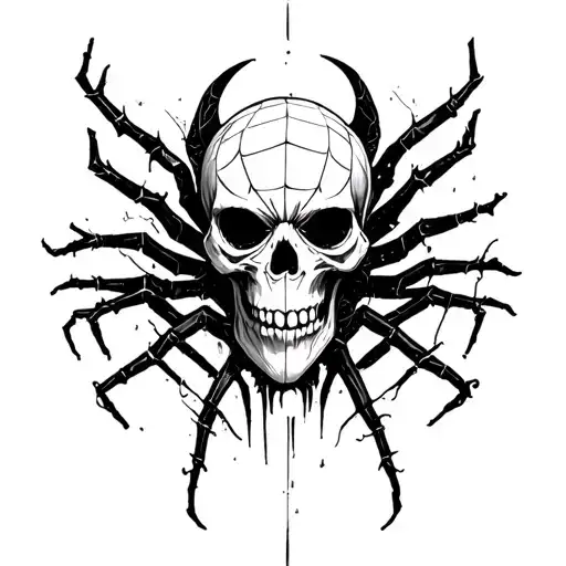 "Memento mori " skull and spided inspired by spider Gwen  tattoo design idea